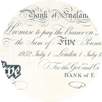 Picture of a wartime White Fiver banknote